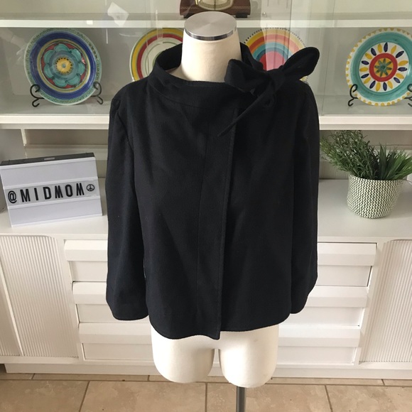 RED Valentino Jackets & Blazers - Red Valentino navy cropped bow jacket